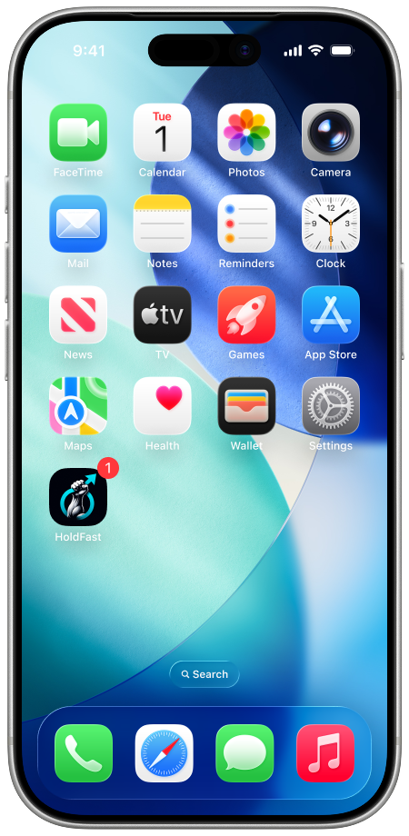 HoldFast home screen